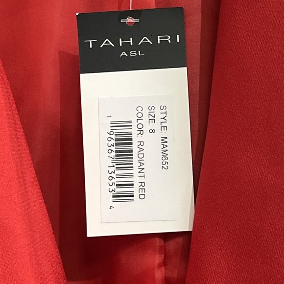 Tahari ASL Blazer Womens 8 Radiant Red Crepe Jacket Structured Office Career - Picture 4 of 11